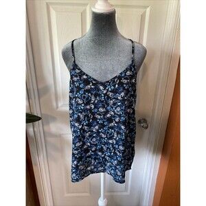Paper Crane Blouse Women’s Size Large Paisley Spaghetti Strap Keyhole Back